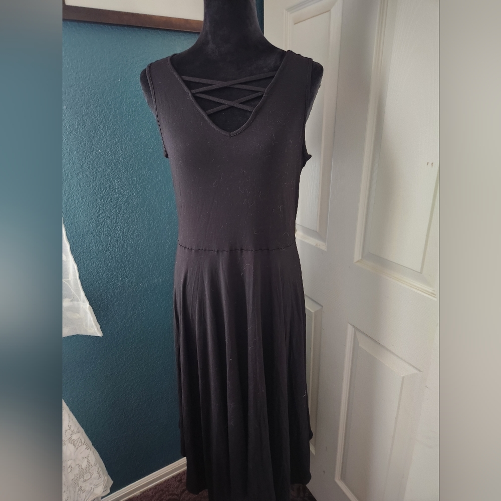 Black knit dress